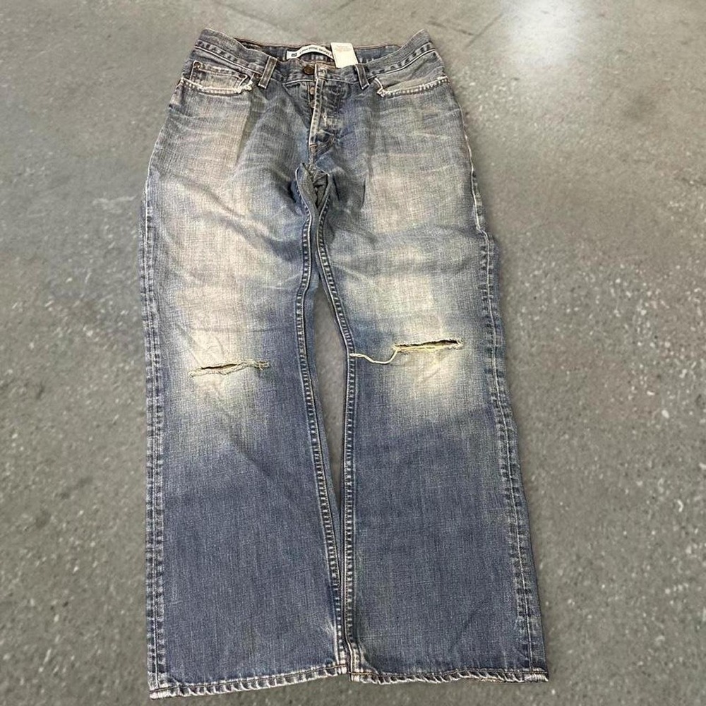 Gap Blue Faded Low Rise Button Fly Bootcut Jeans Mens 31x30 (Measures 30x29)